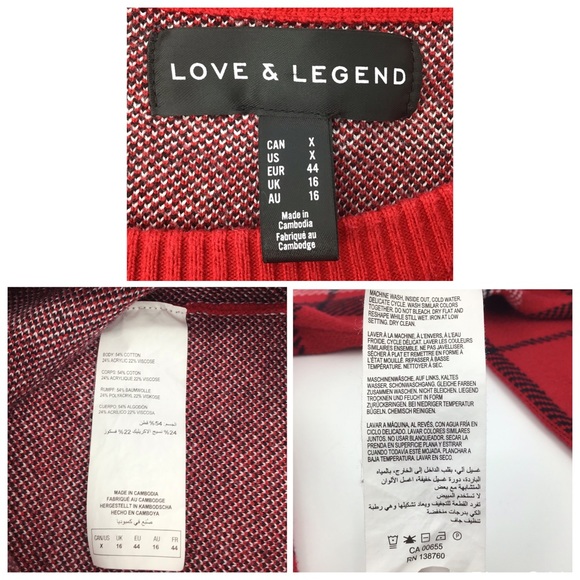 Love & Legend Red Tartan Cold Shoulder Sweater, 0X - Picture 12 of 16